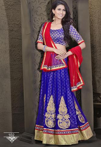 Majesty Blue Color Wedding Wear Designer Lehenga Choli