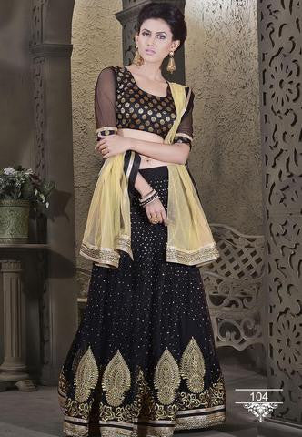 Magnificient Black Color Wedding Wear Designer Lehenga Choli