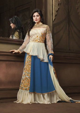 Rahi Fashion Bollywood Rimi sen creem+blue