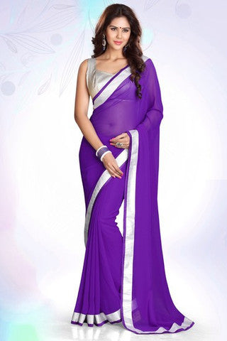 Quantity wama fashion latest designer Purple colour saree