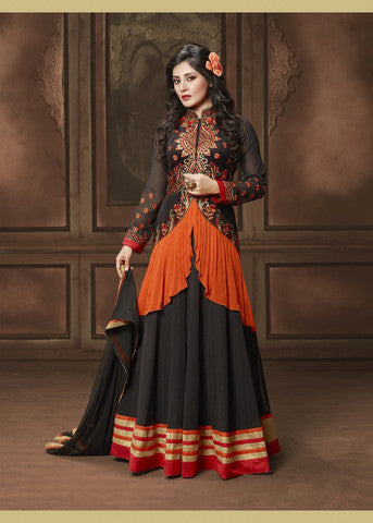 Rahi Fashion Bollywood Rimi sen black+orange